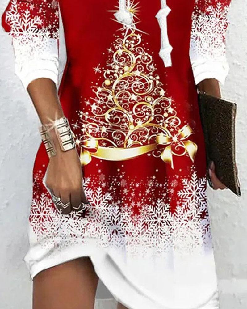 Christmas Casual Loose Long Sleeve Dress
