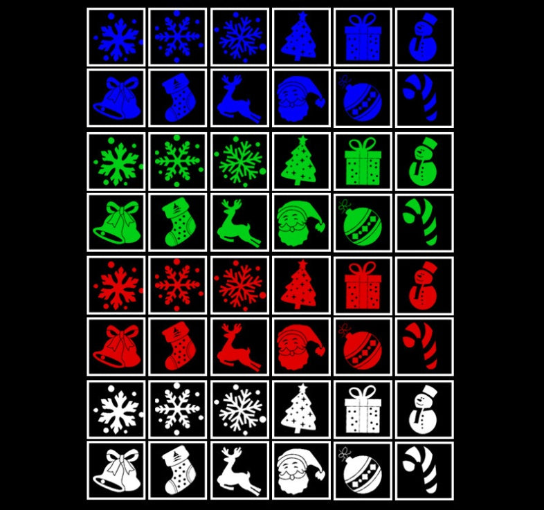 16 Patterns RGB holiday projector