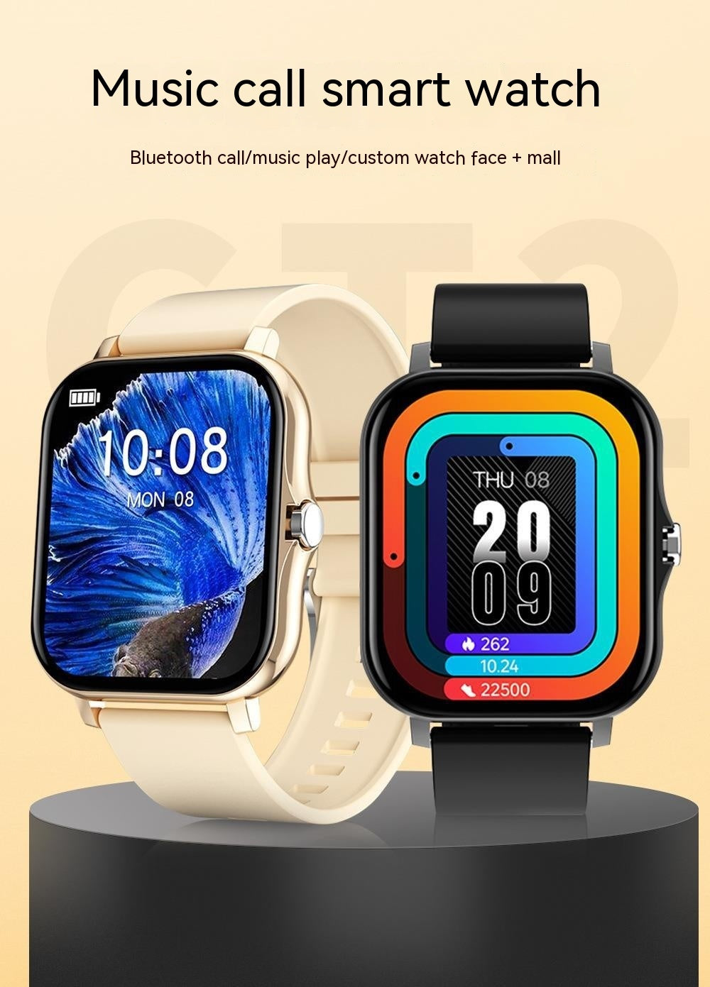 Custom Dial Music Voice Assistant Bluetooth Calling Smart Watch