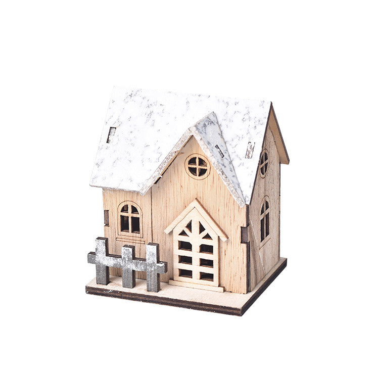 LED Wooden Christmas House decoration