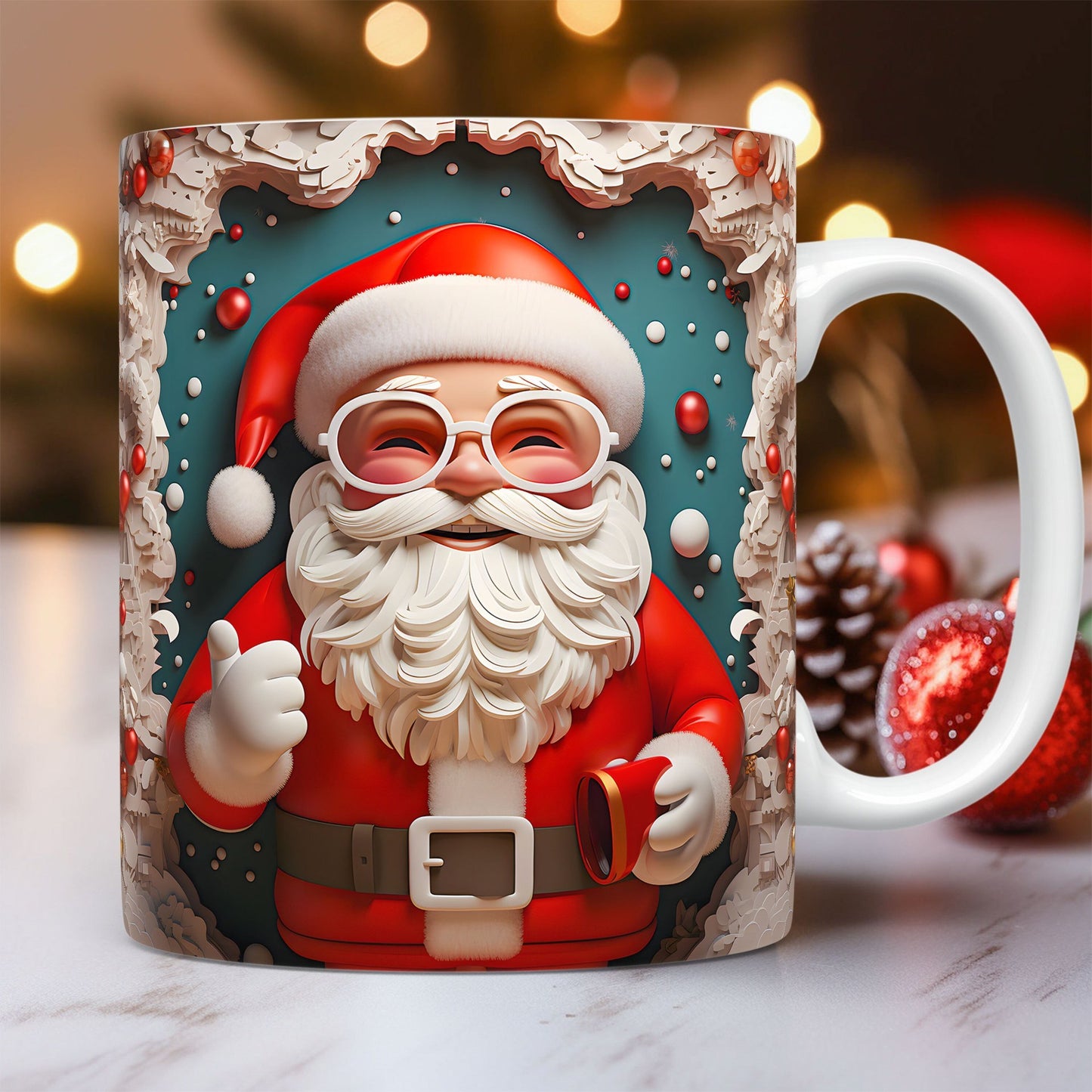 3D Santa Coffee Cup