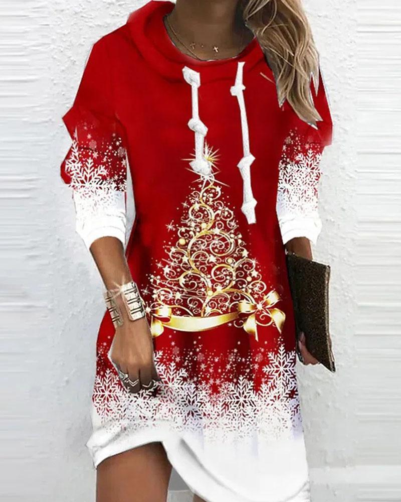 Christmas Casual Loose Long Sleeve Dress