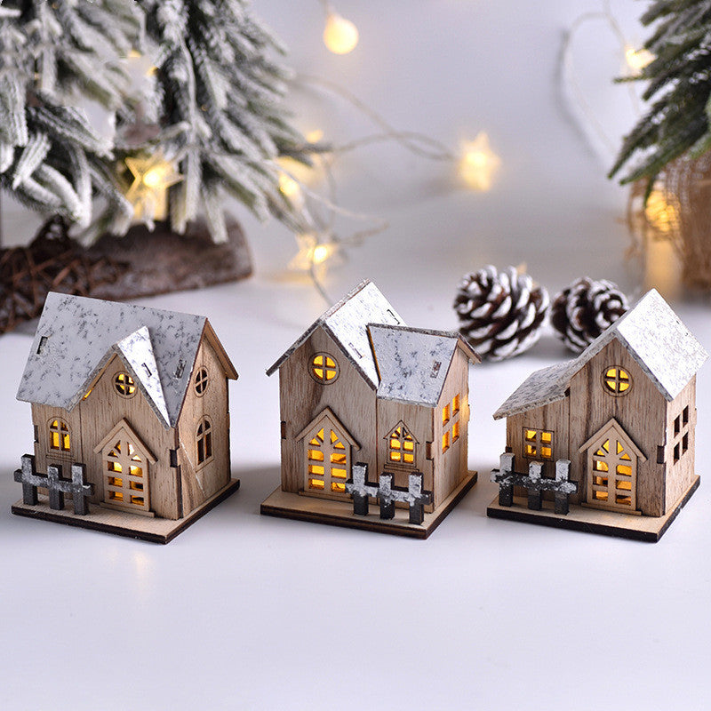 LED Wooden Christmas House decoration