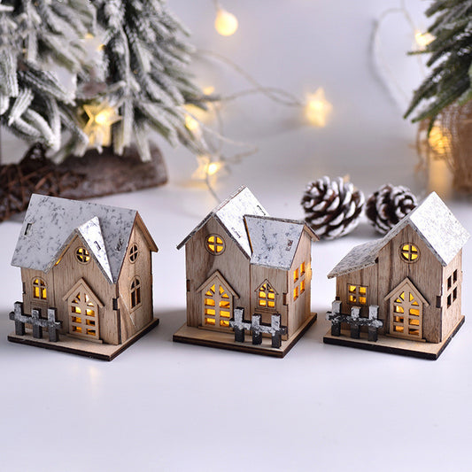 LED Wooden Christmas House decoration
