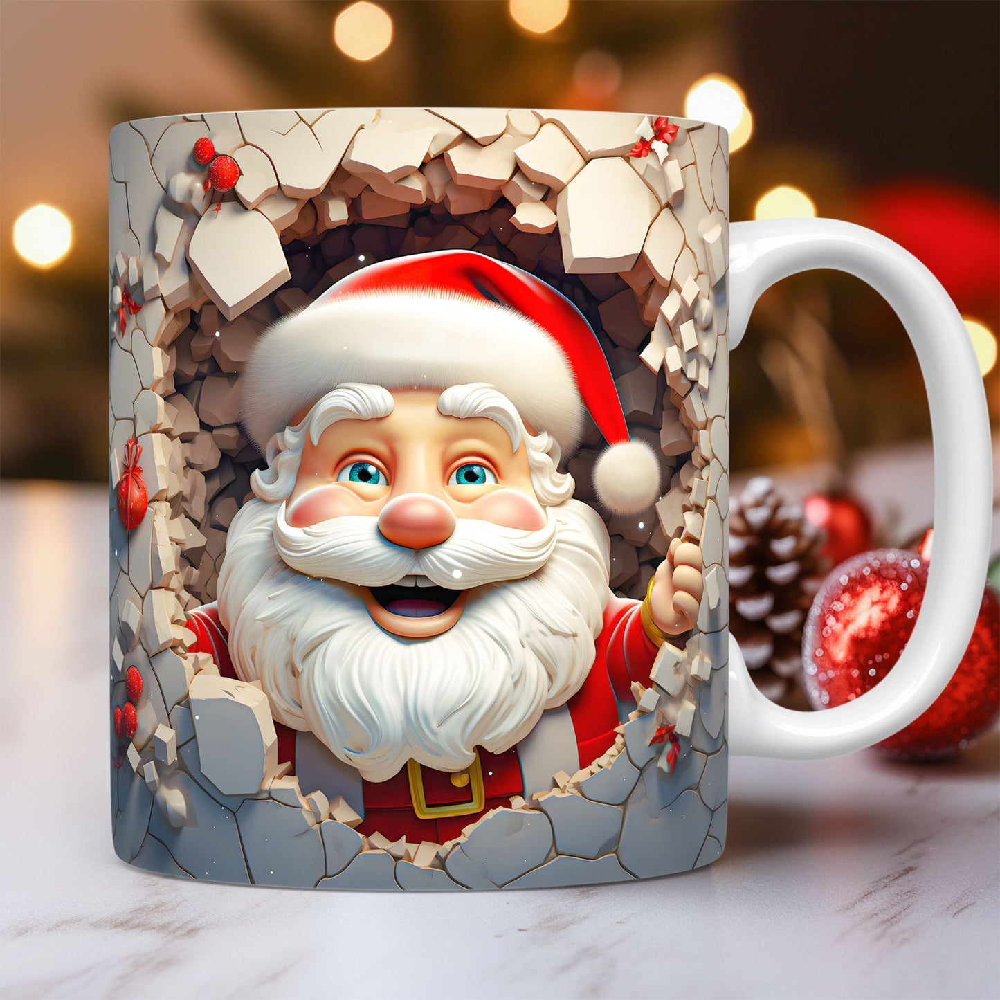 3D Santa Coffee Cup
