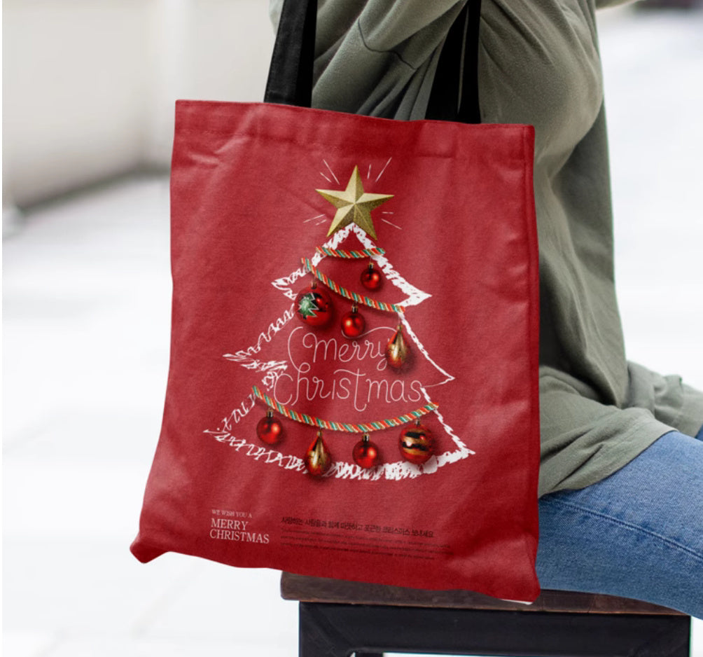 Christmas tree tote bag