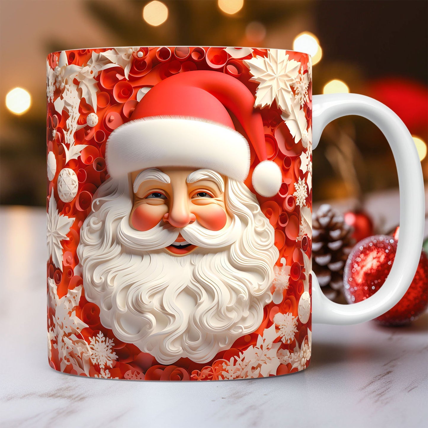 3D Santa Coffee Cup