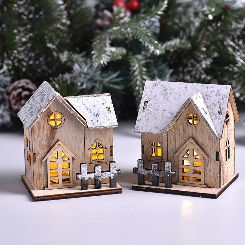LED Wooden Christmas House decoration
