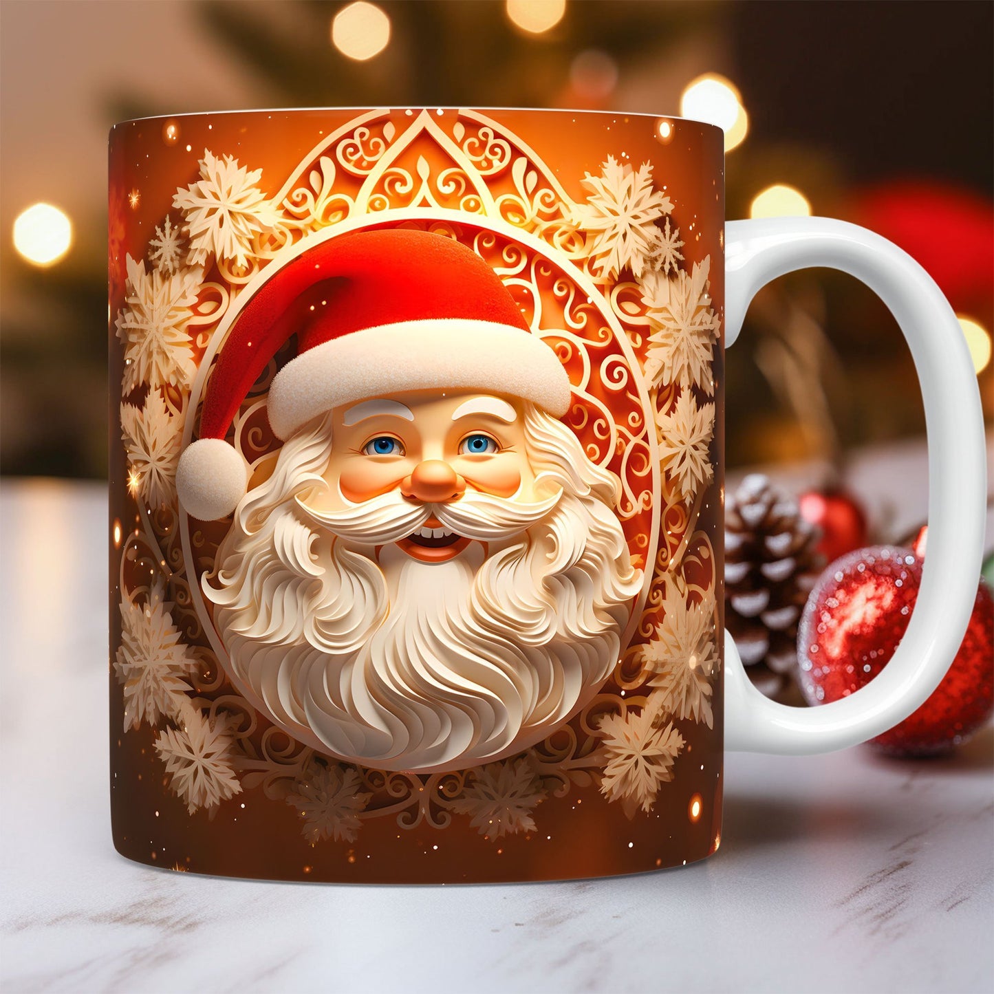 3D Santa Coffee Cup