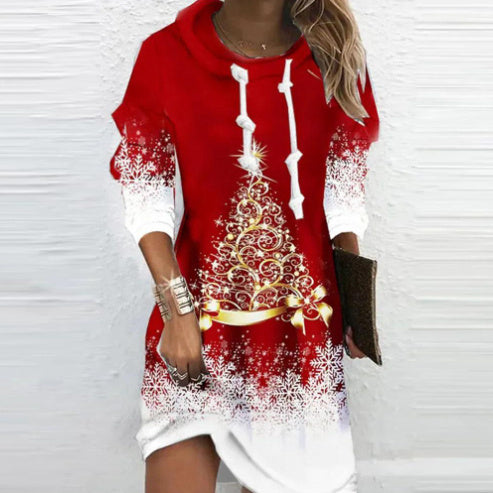 Christmas Casual Loose Long Sleeve Dress