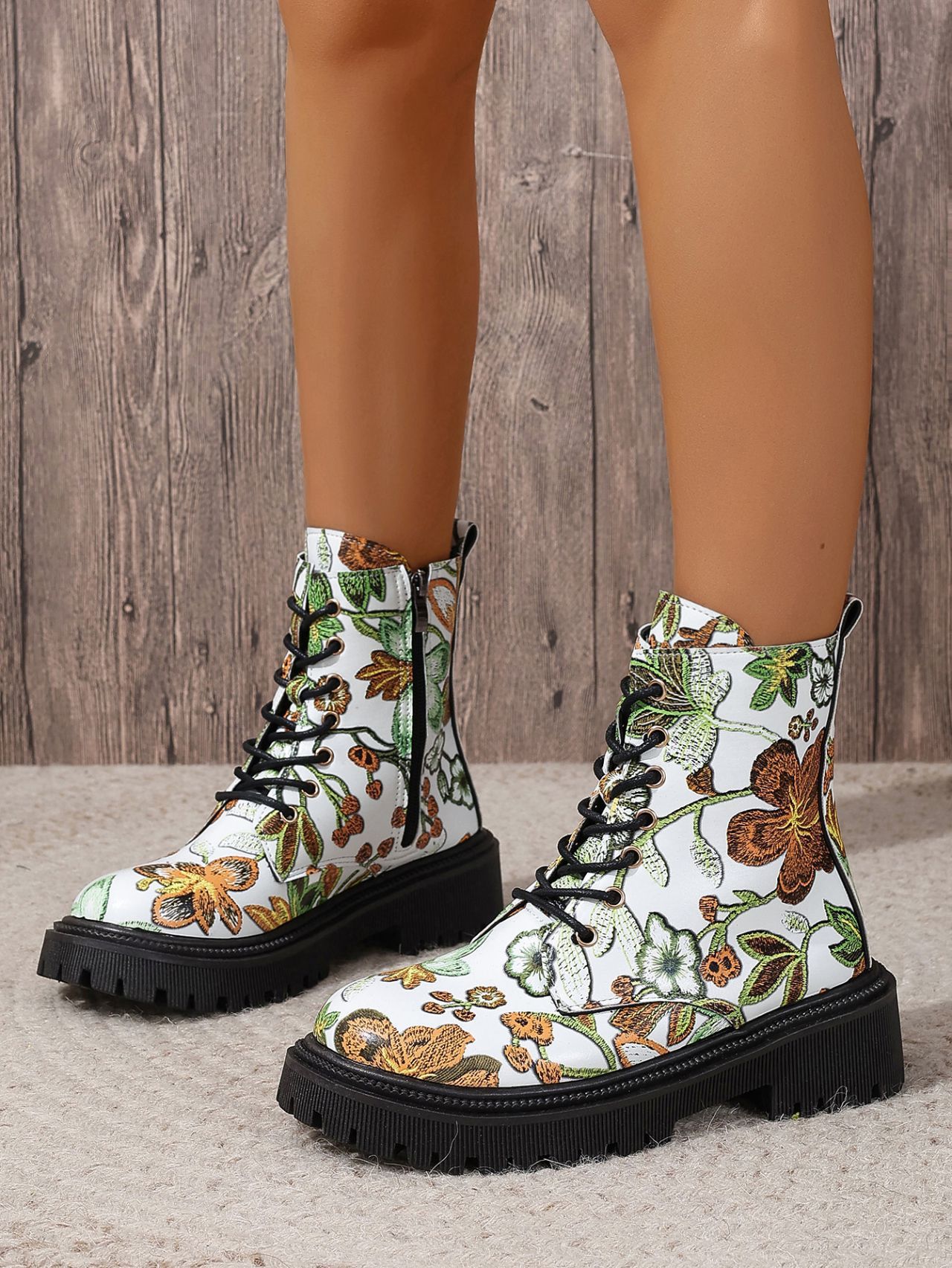 Women's Leather Printed European Boots