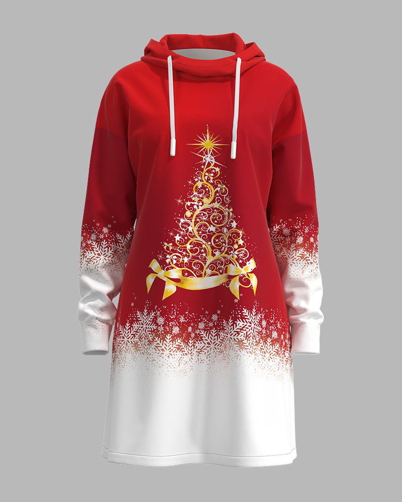 Christmas Casual Loose Long Sleeve Dress