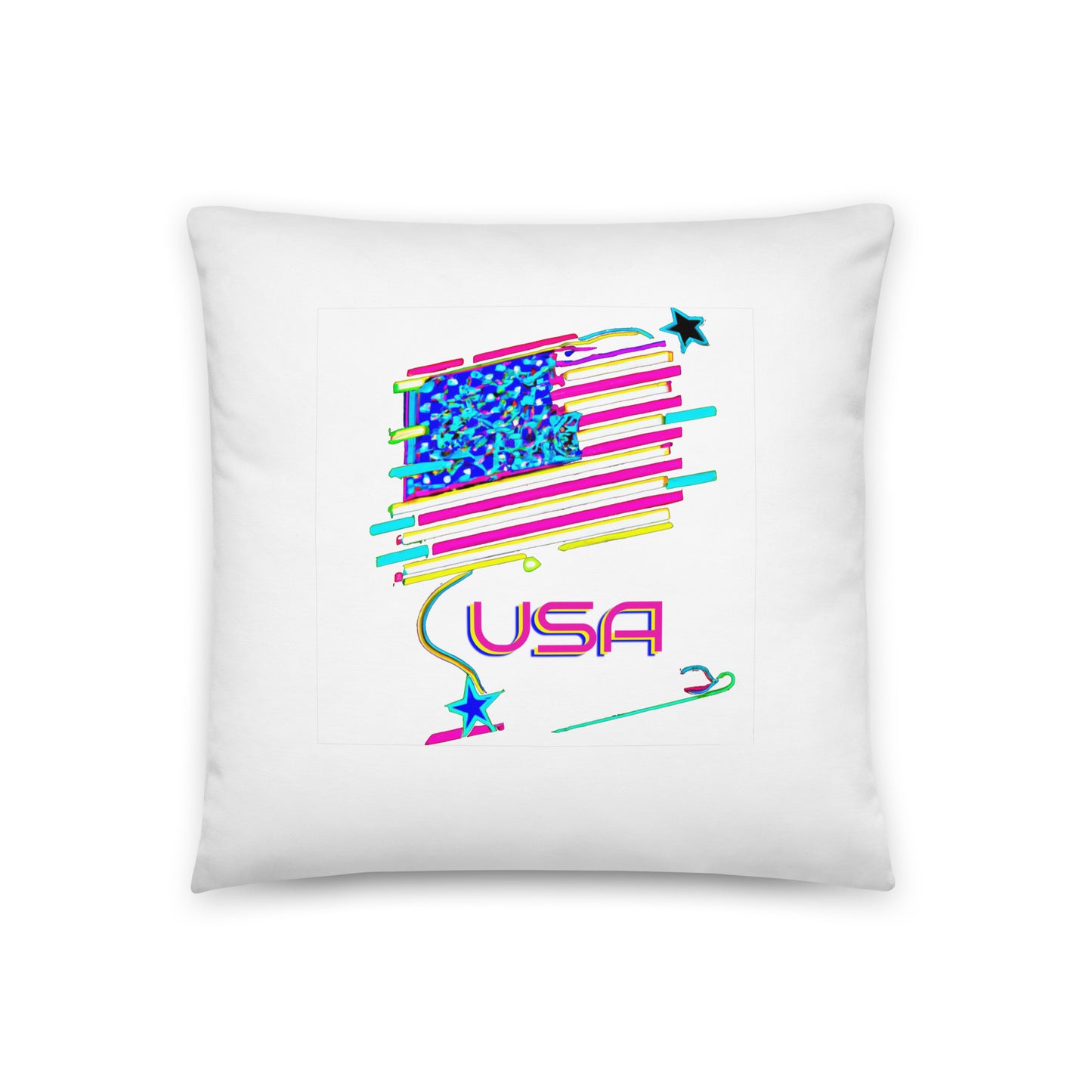 Retro USA Flag - Basic Pillow