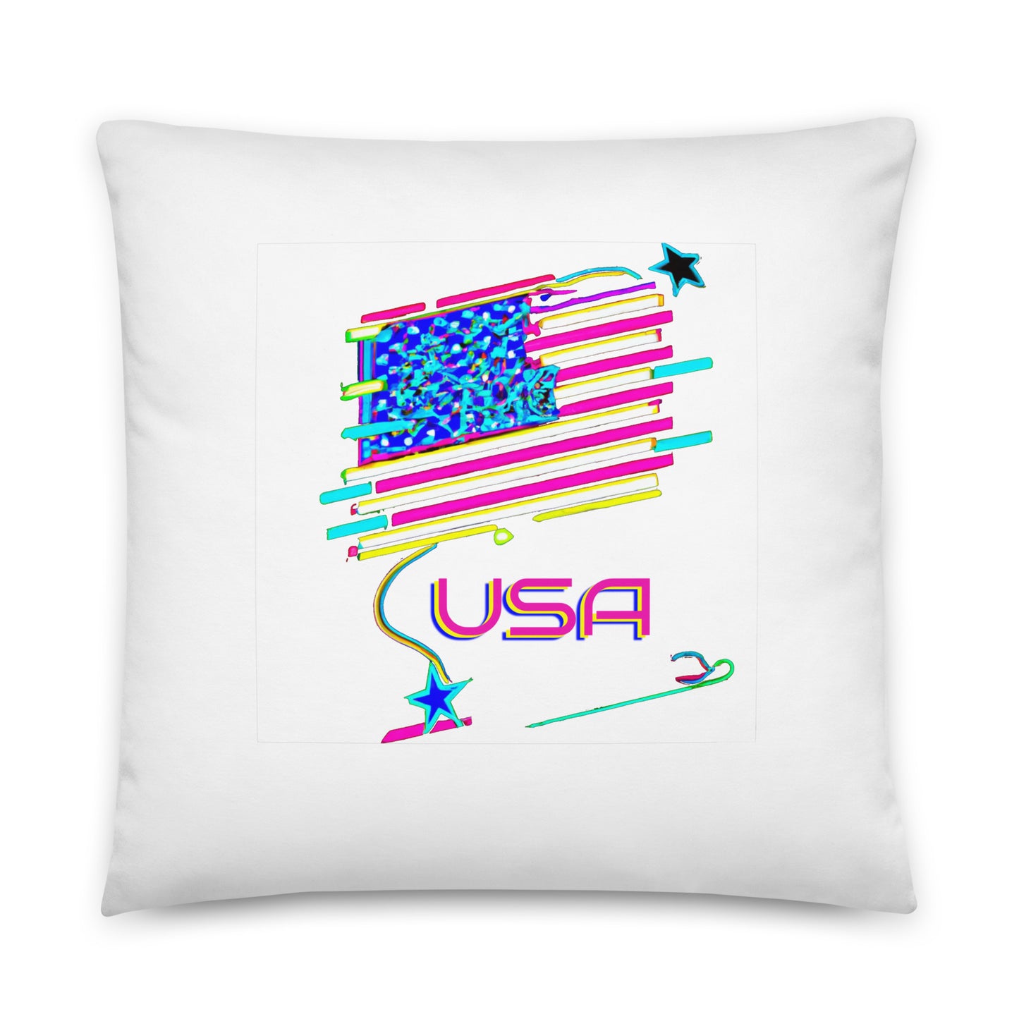Retro USA Flag - Basic Pillow