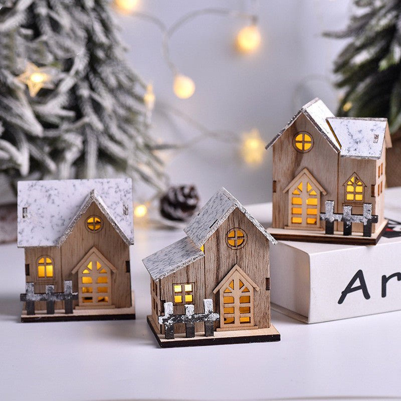 LED Wooden Christmas House decoration