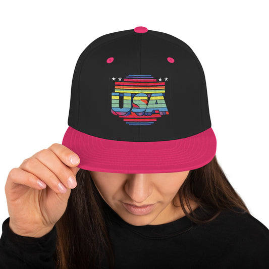 Retro Arcade Style USA - Snapback Hat