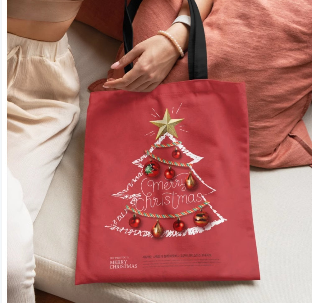Christmas tree tote bag