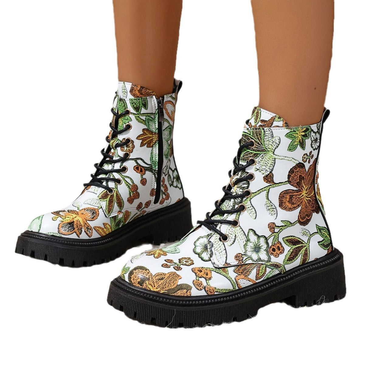 Women's Leather Printed European Boots