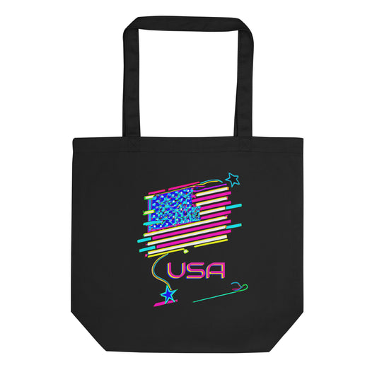 Retro USA Flag - Eco Tote Bag