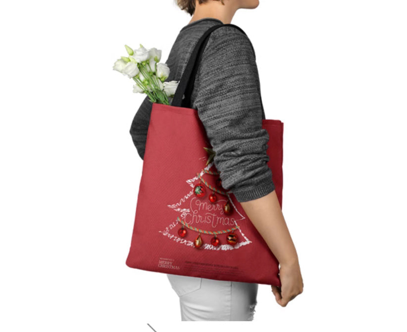 Christmas tree tote bag