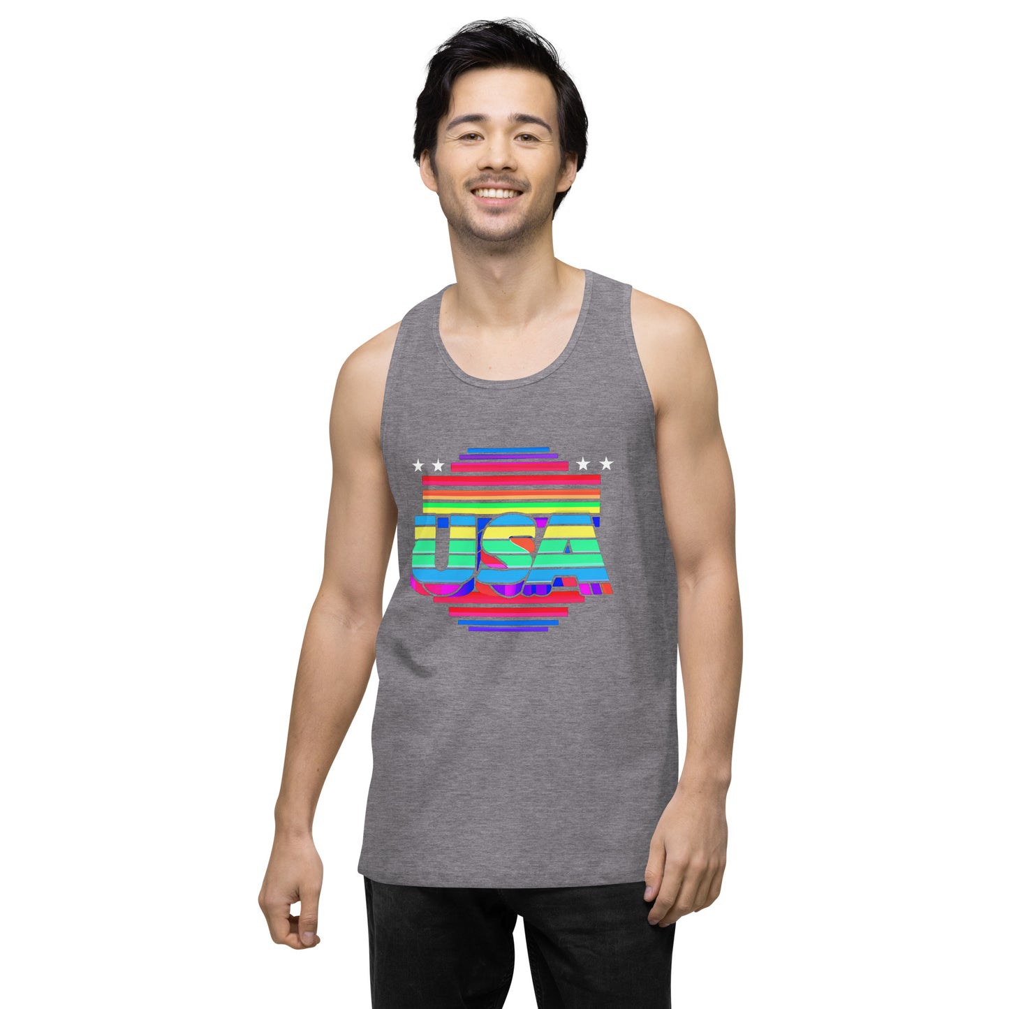 Retro Arcade Style USA - Men’s premium tank top