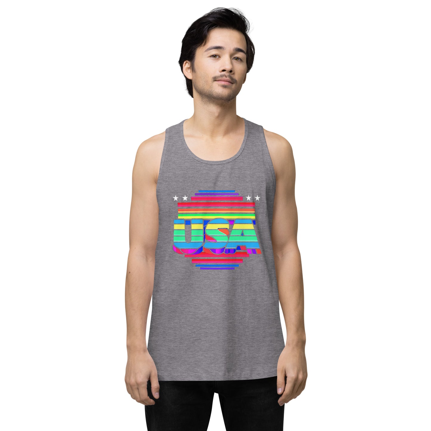 Retro Arcade Style USA - Men’s premium tank top