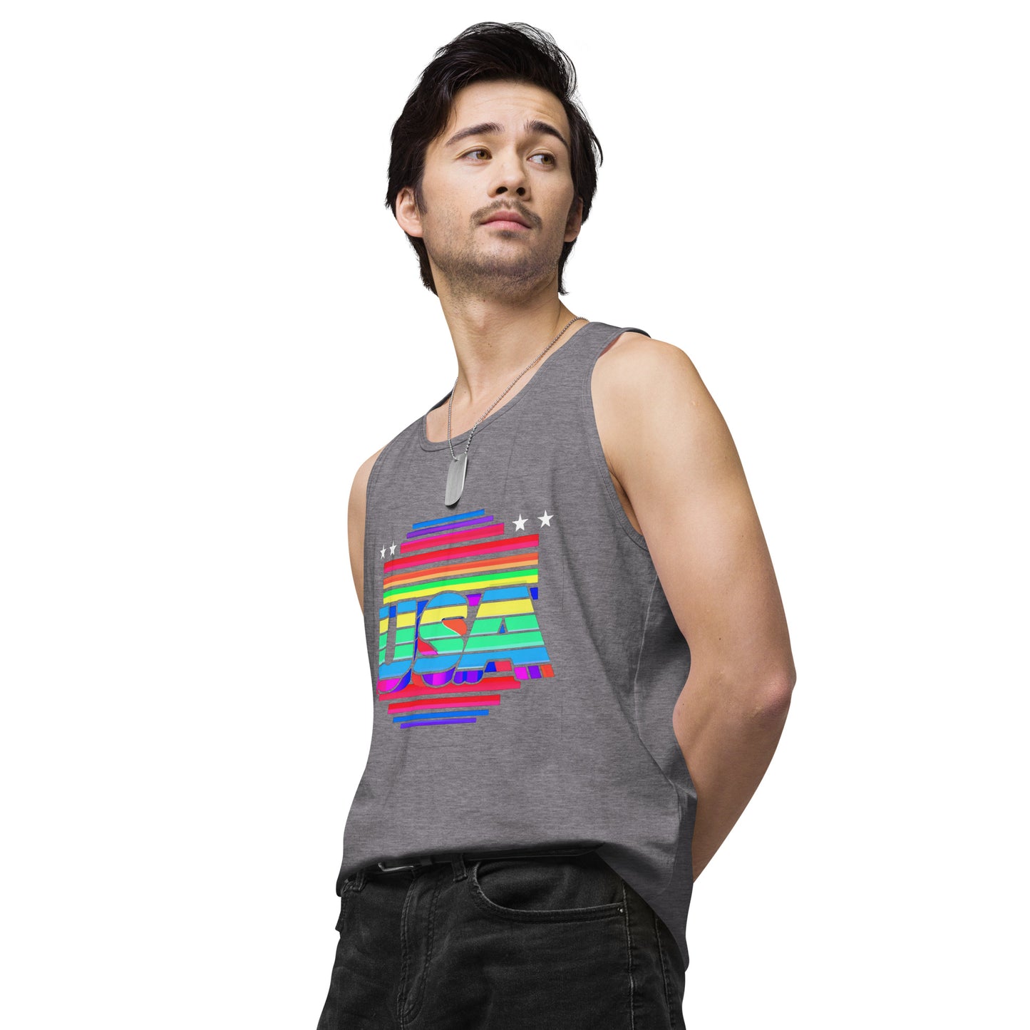 Retro Arcade Style USA - Men’s premium tank top