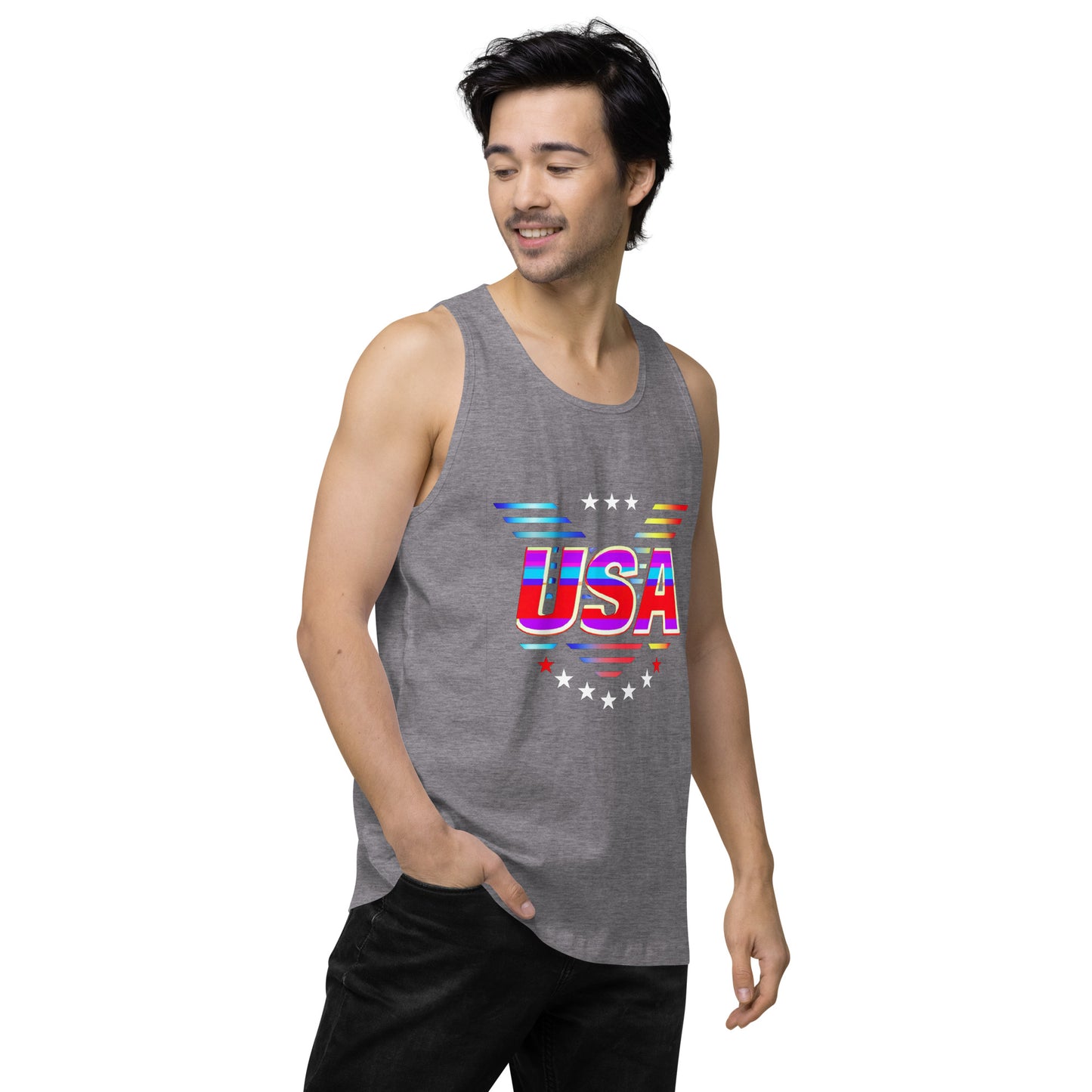 Retro USA Veteran Stars - Men’s premium tank top