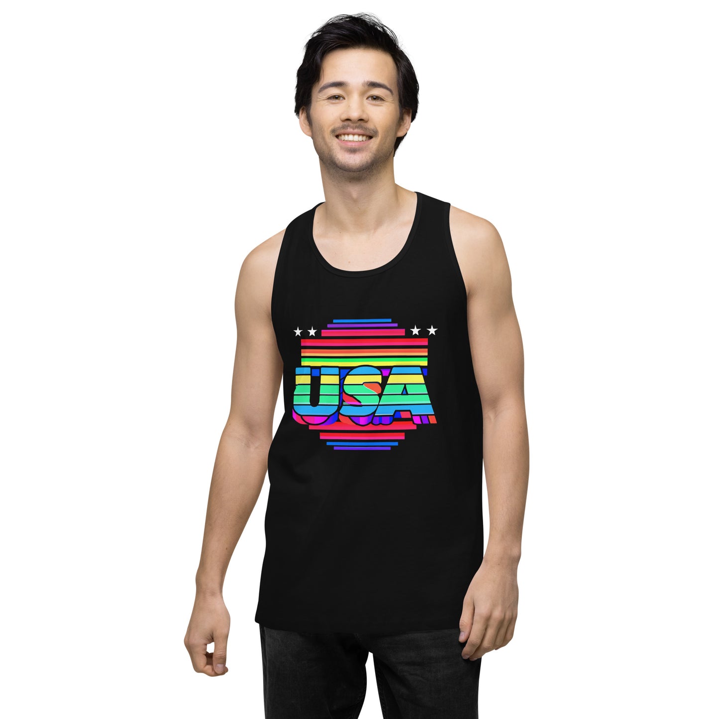 Retro Arcade Style USA - Men’s premium tank top