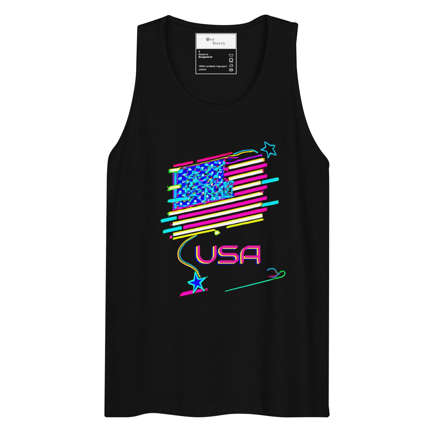 Retro USA Flag - Men’s premium tank top
