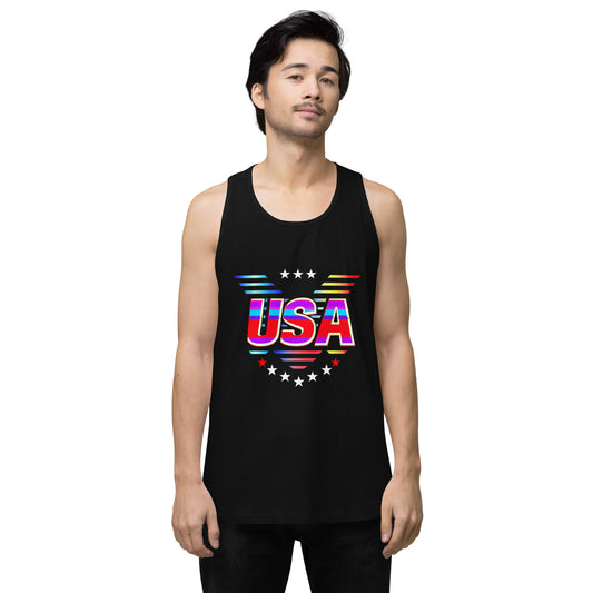 Retro USA Veteran Stars - Men’s premium tank top