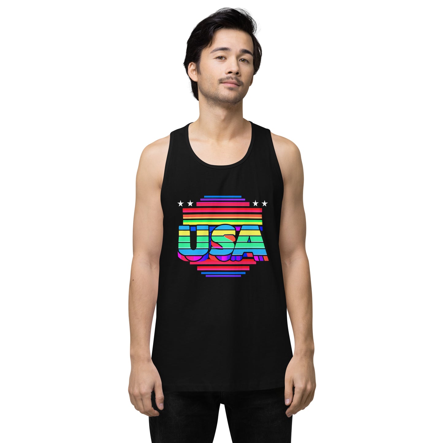 Retro Arcade Style USA - Men’s premium tank top