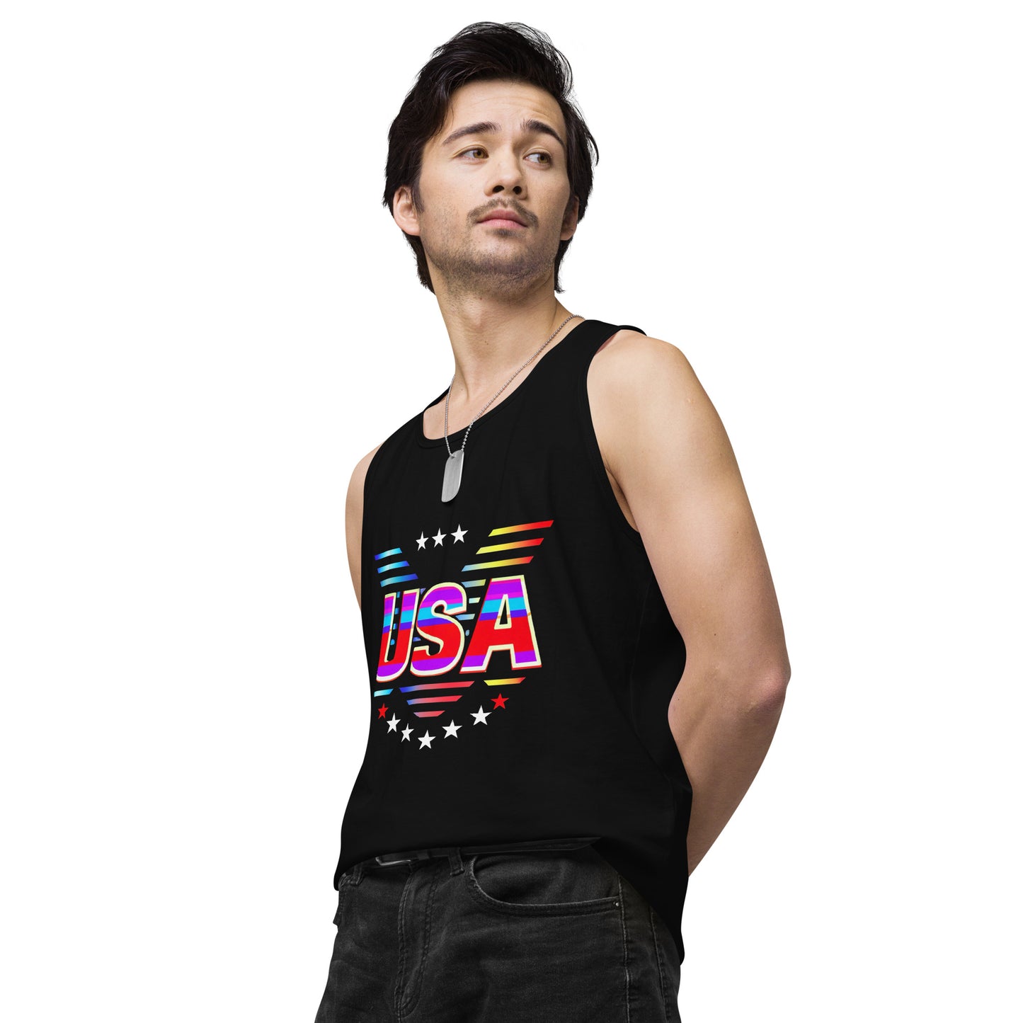Retro USA Veteran Stars - Men’s premium tank top