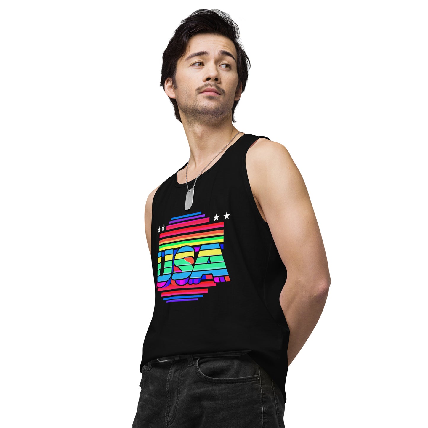 Retro Arcade Style USA - Men’s premium tank top