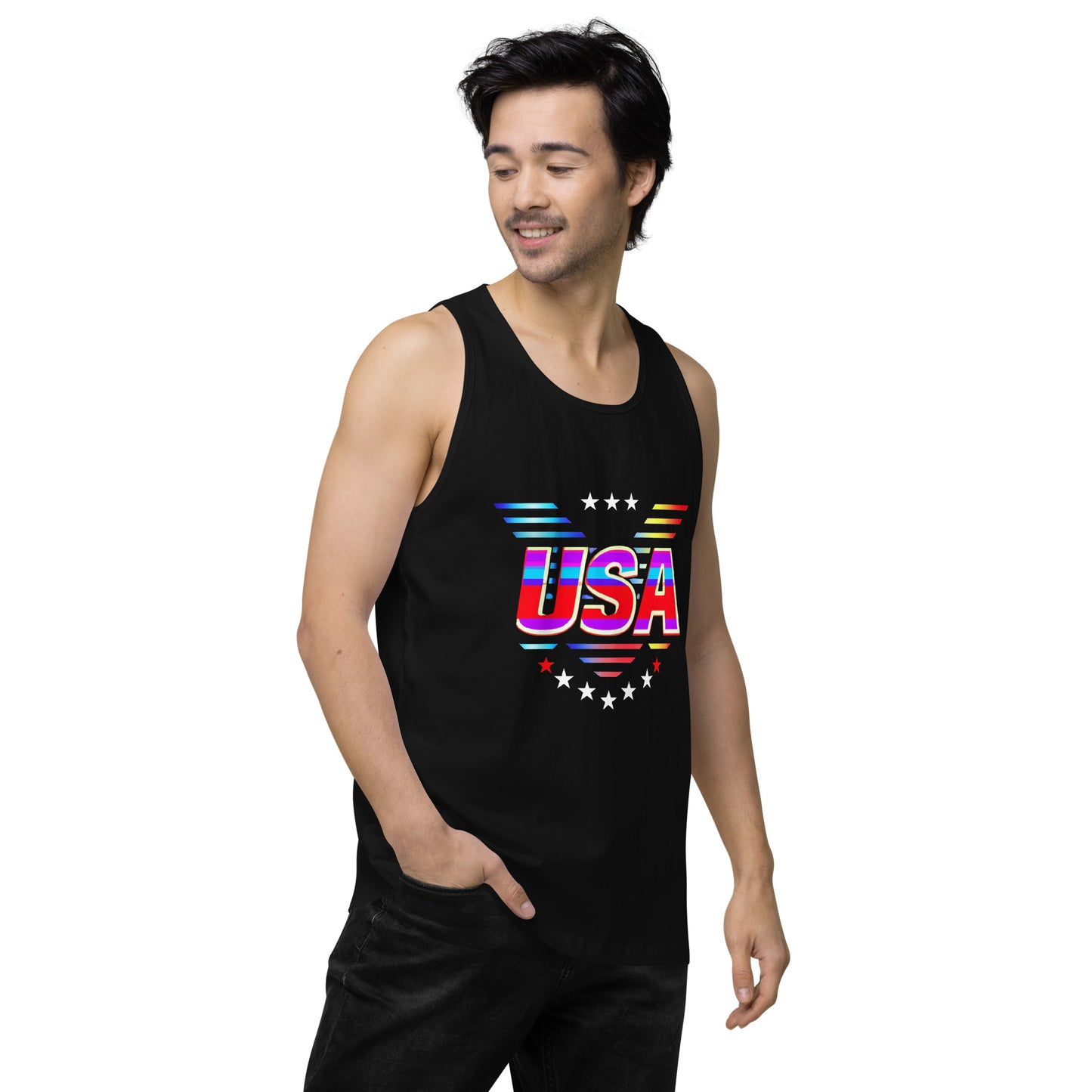 Retro USA Veteran Stars - Men’s premium tank top