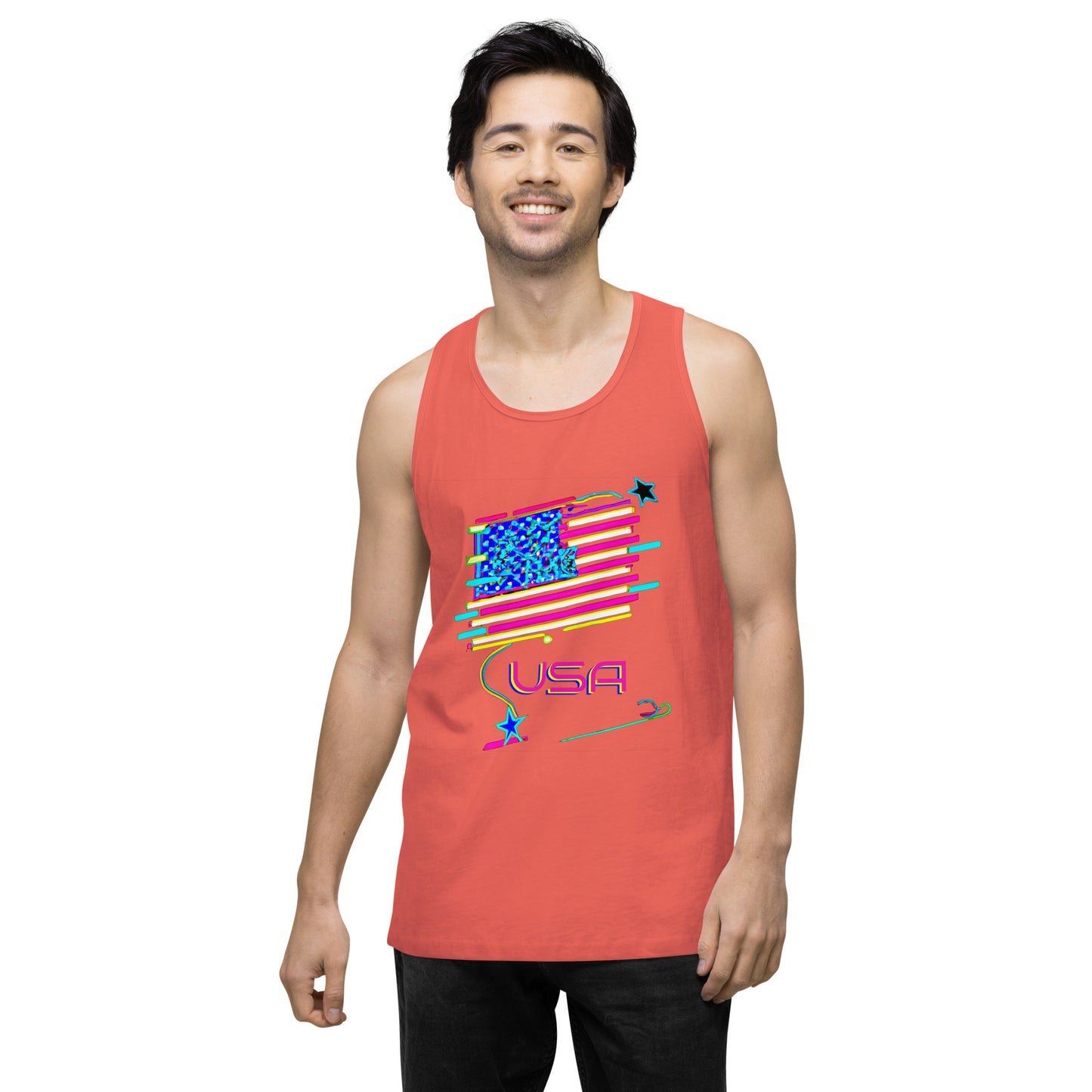 Retro USA Flag - Men’s premium tank top