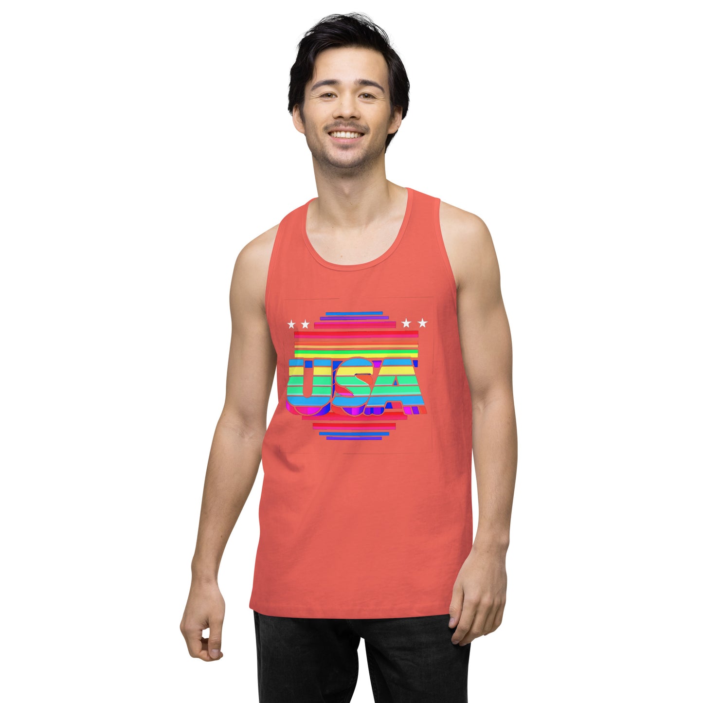 Retro Arcade Style USA - Men’s premium tank top