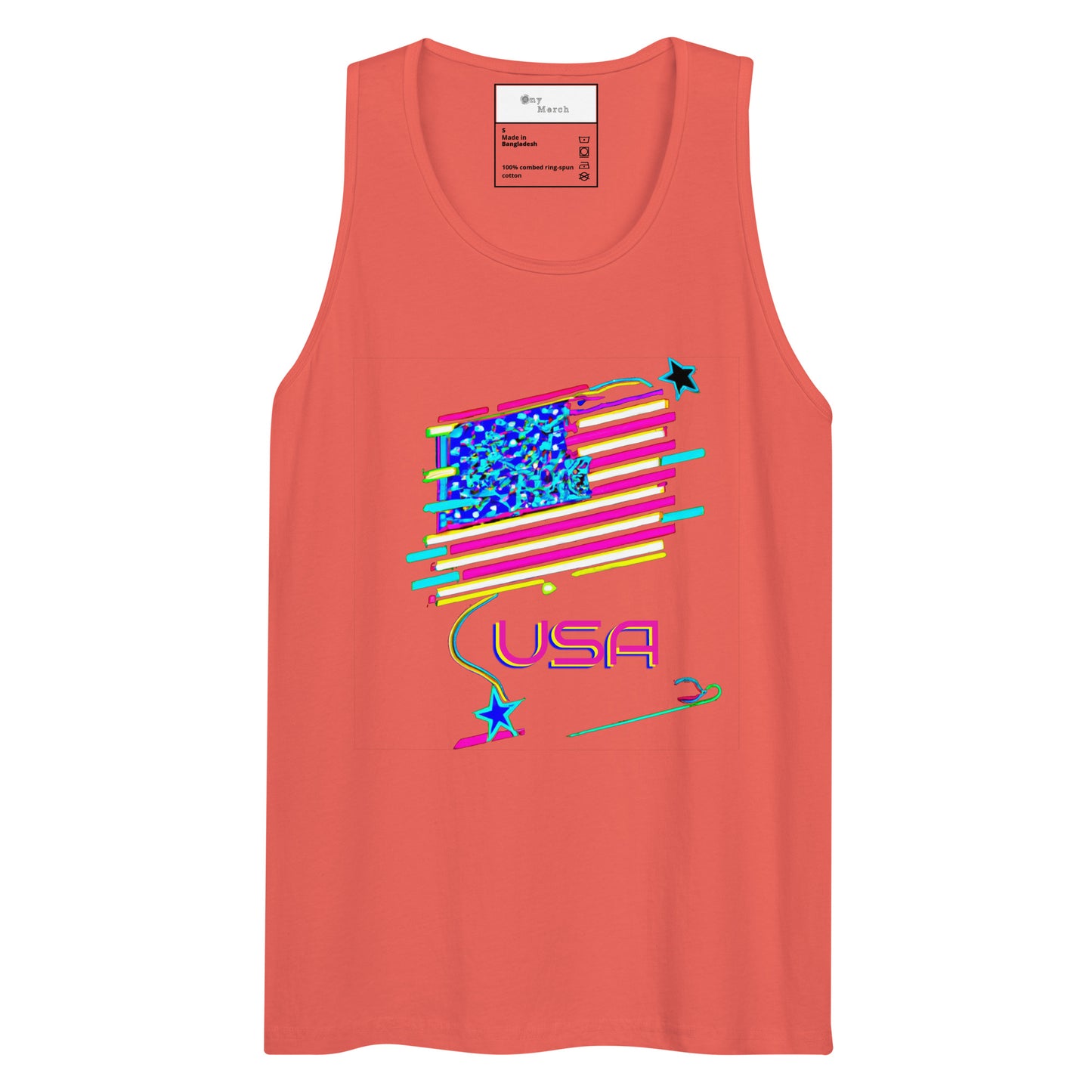 Retro USA Flag - Men’s premium tank top