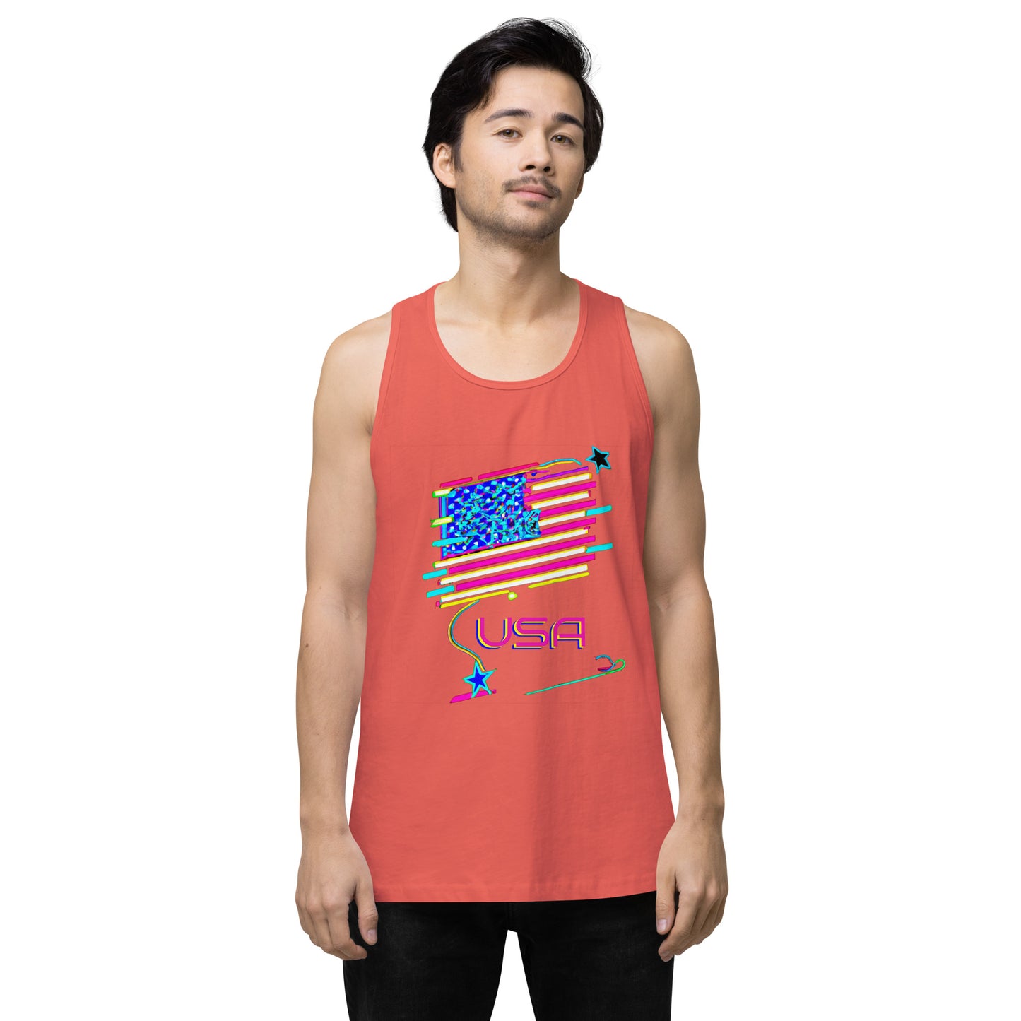 Retro USA Flag - Men’s premium tank top