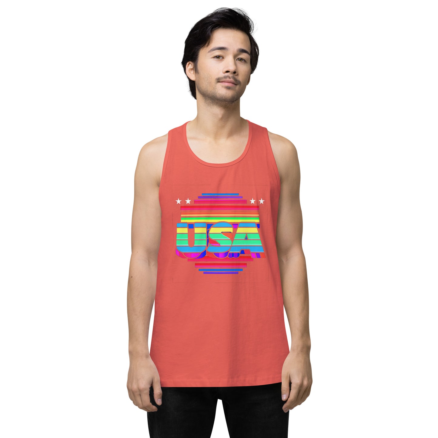 Retro Arcade Style USA - Men’s premium tank top