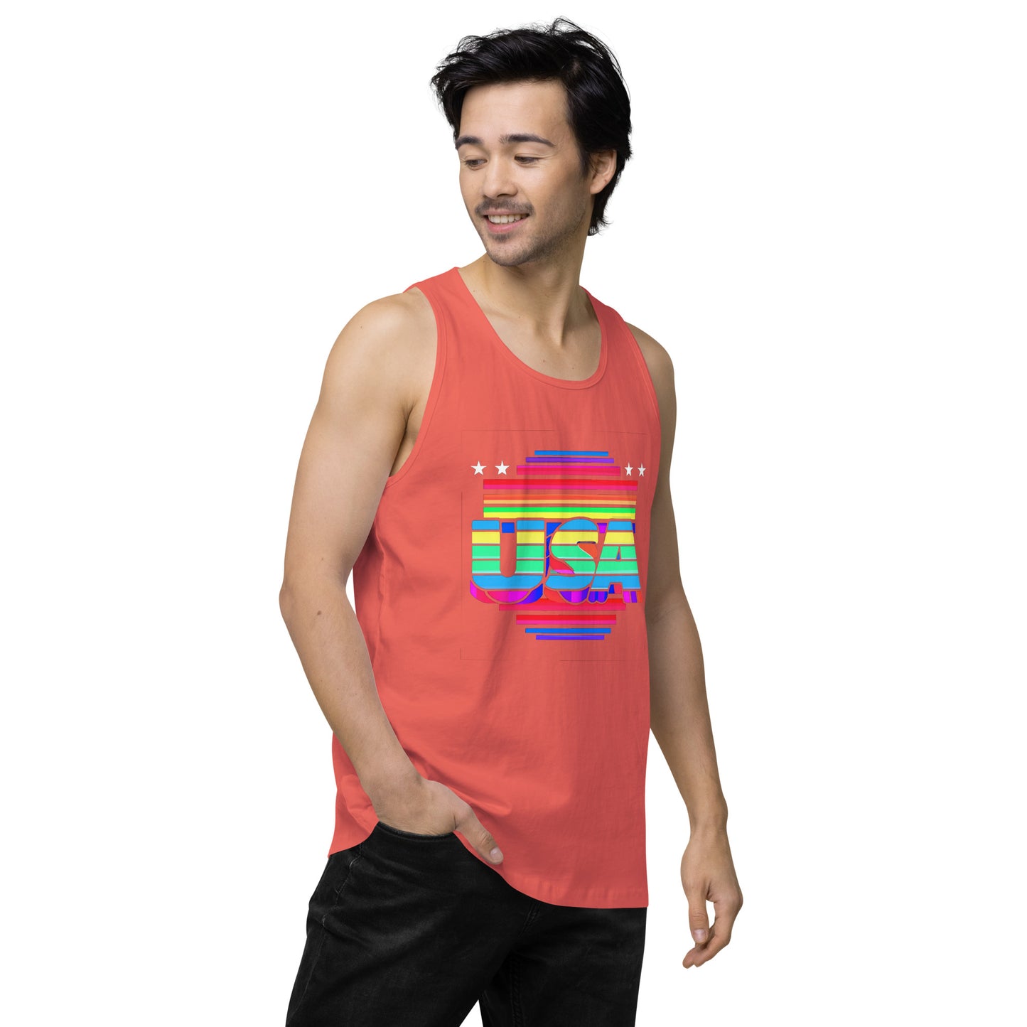 Retro Arcade Style USA - Men’s premium tank top