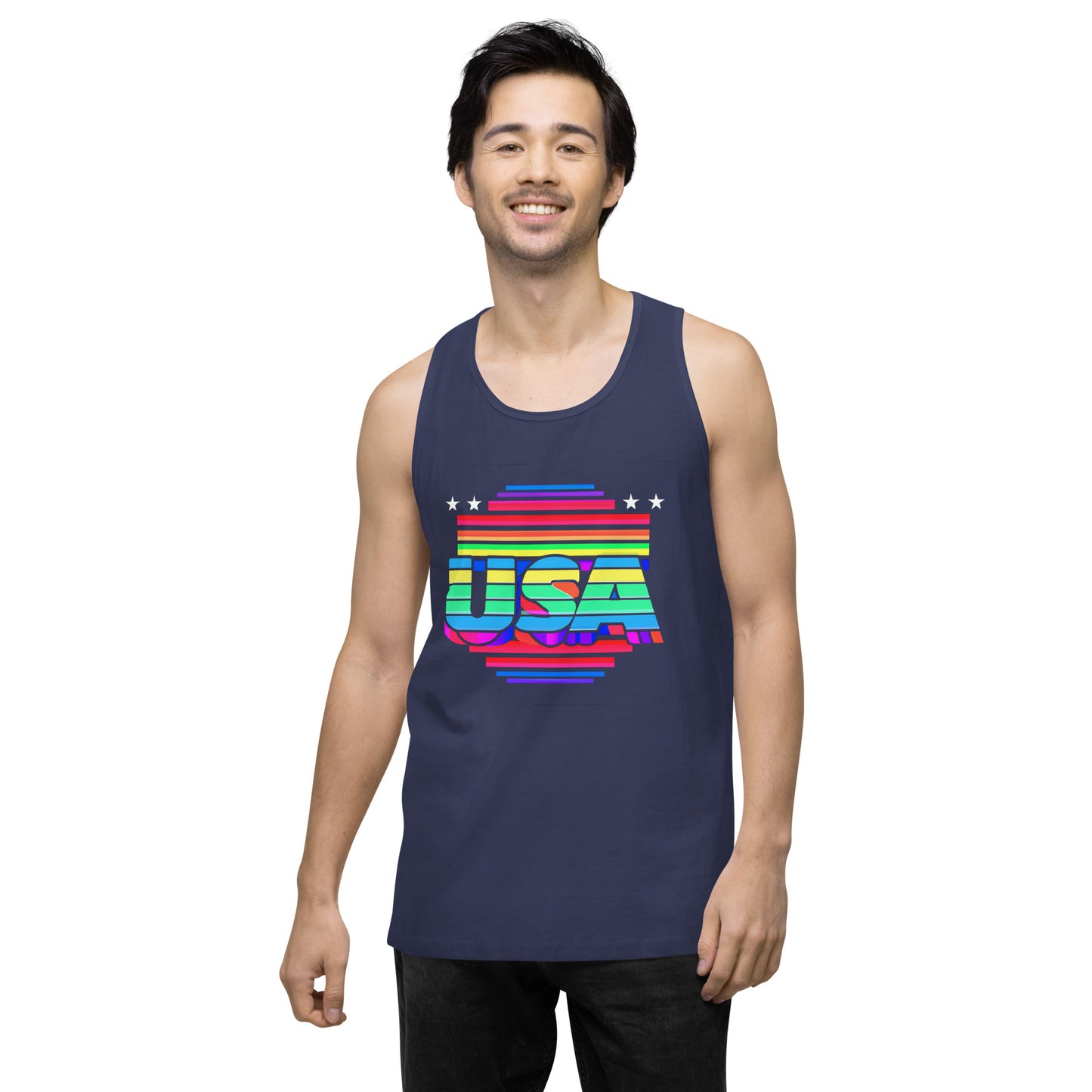 Retro Arcade Style USA - Men’s premium tank top
