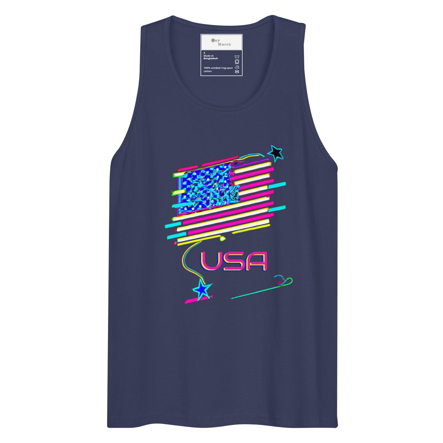 Retro USA Flag - Men’s premium tank top