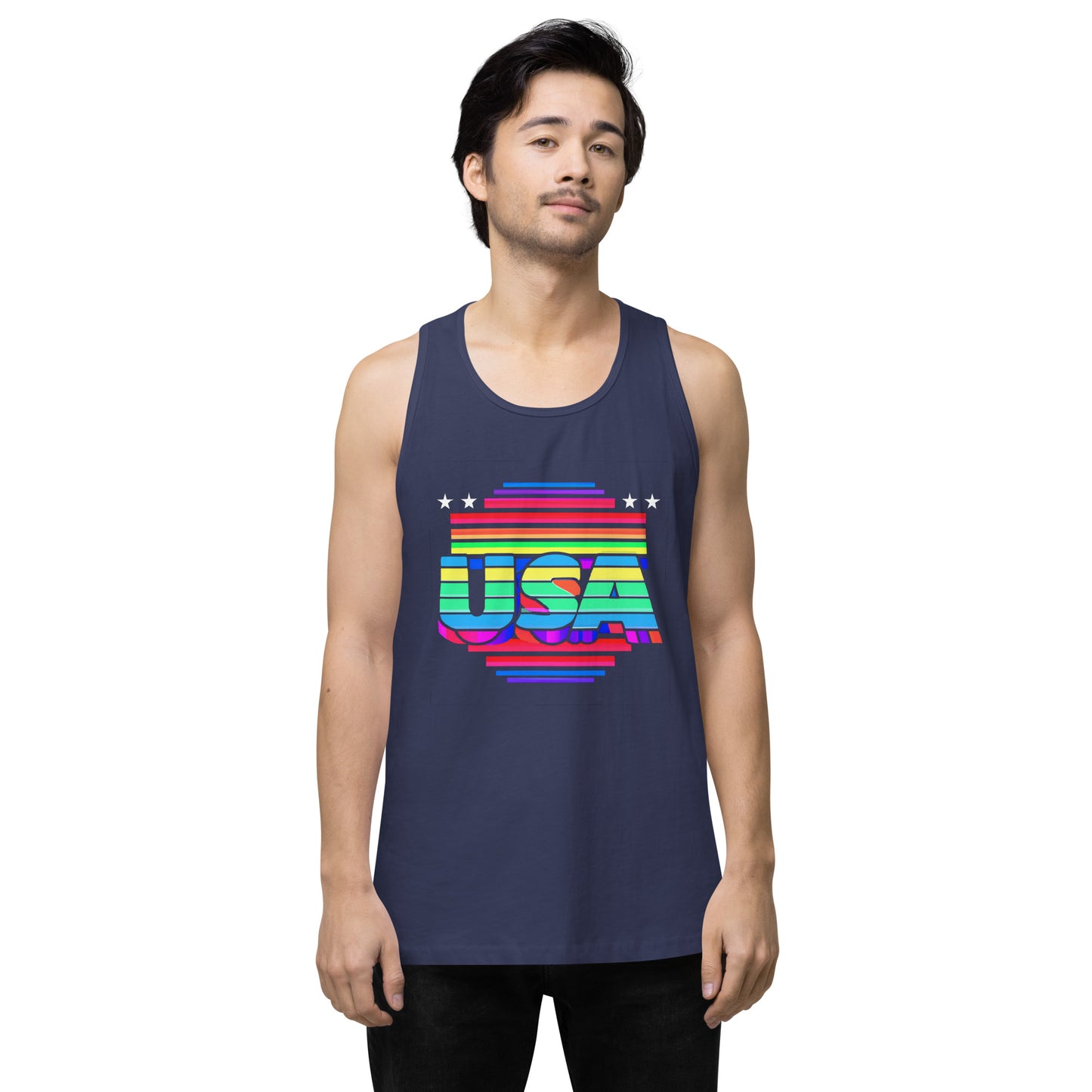 Retro Arcade Style USA - Men’s premium tank top
