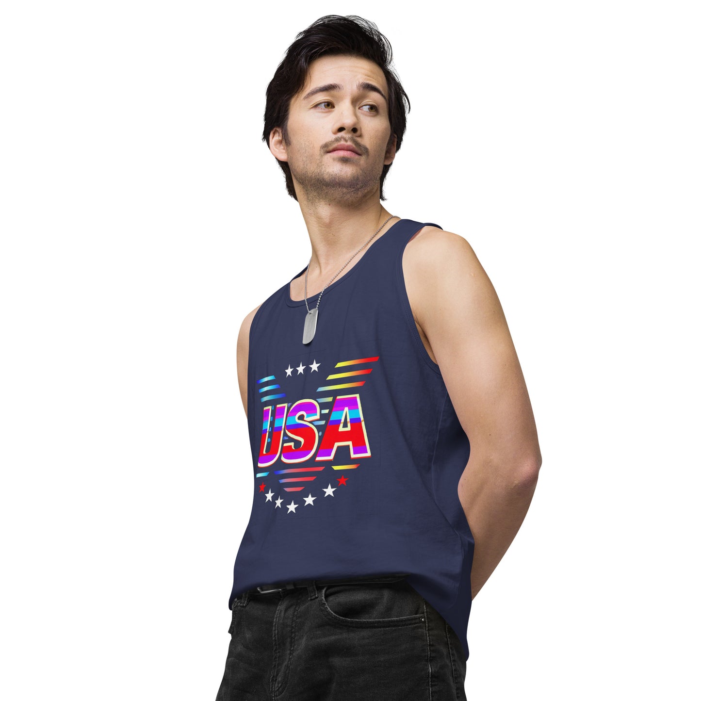 Retro USA Veteran Stars - Men’s premium tank top