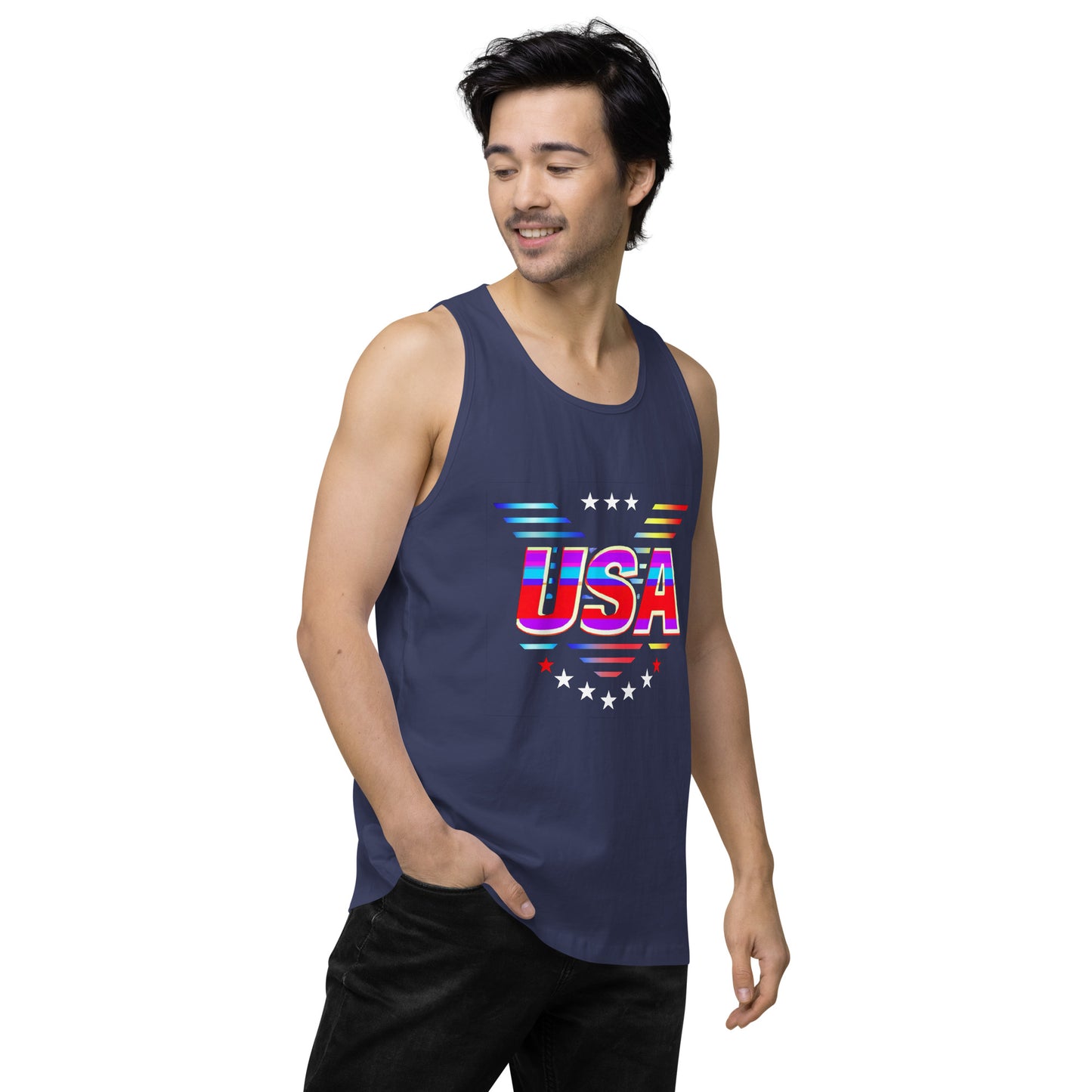 Retro USA Veteran Stars - Men’s premium tank top