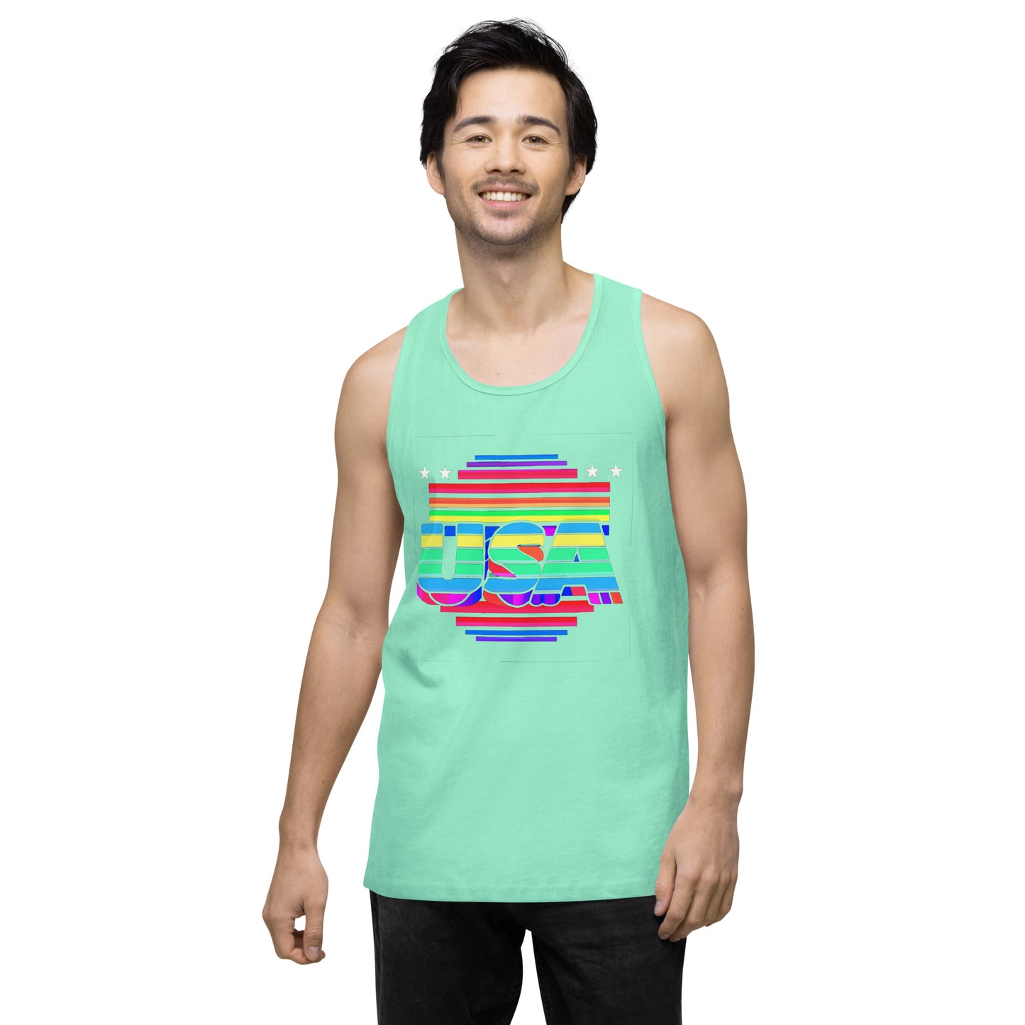 Retro Arcade Style USA - Men’s premium tank top