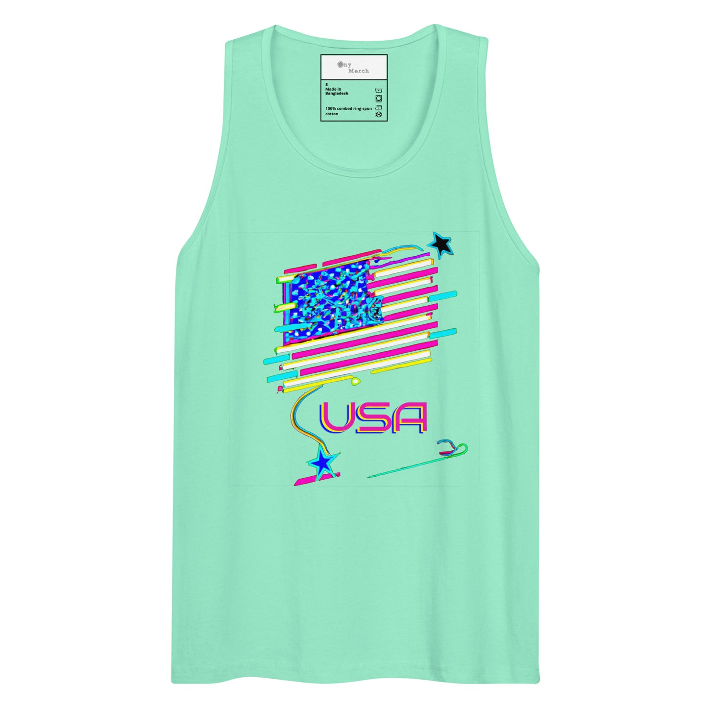 Retro USA Flag - Men’s premium tank top