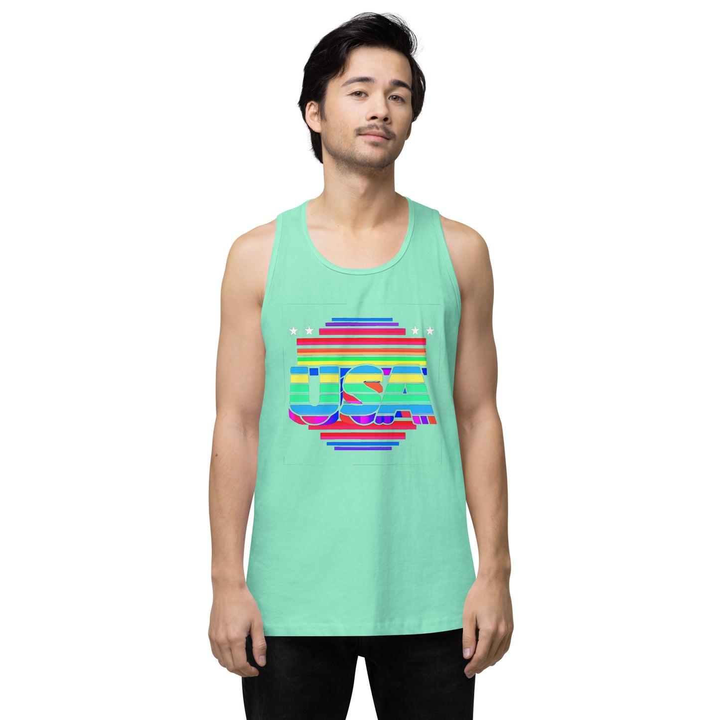 Retro Arcade Style USA - Men’s premium tank top