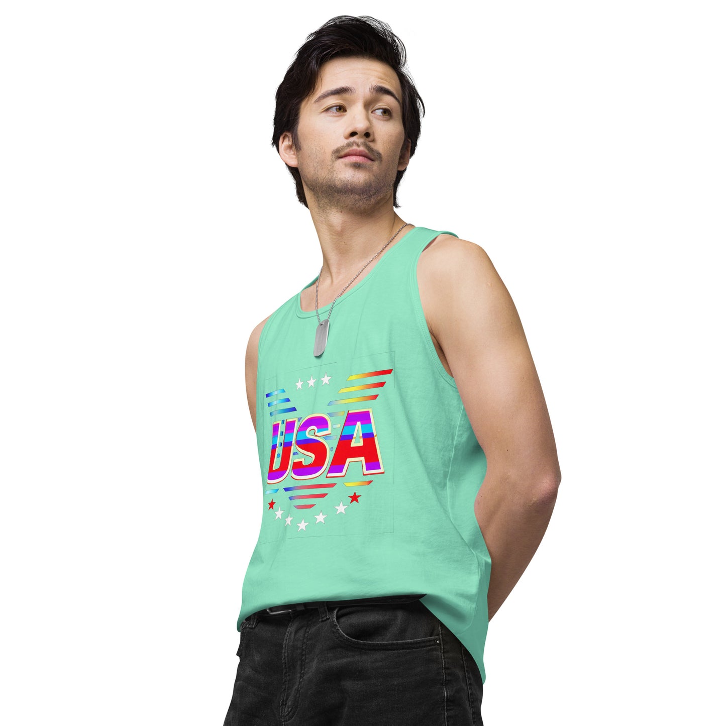 Retro USA Veteran Stars - Men’s premium tank top